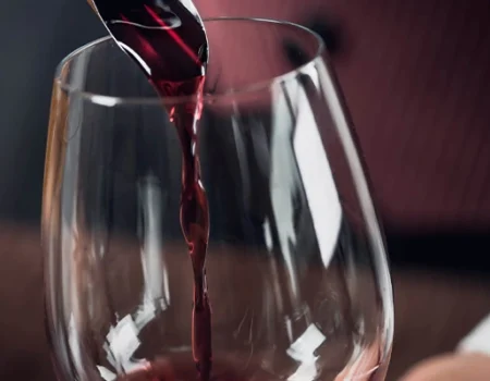 artica+i - Casos de éxito. Imagen 014 para la galería del proyecto "UHPH4WINE. Proyecto de desarrollo experimental para validar la tecnología de Ultra Alta Presión de homogeneización en la elaboración de vinos de alto valor añadido" mostrando una foto artística de una un decantador llenando una copa de vino